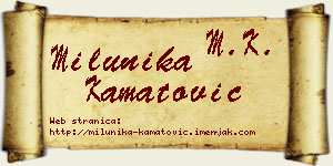 Milunika Kamatović vizit kartica